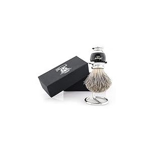 Haryali London Blaireau de rasage – Blaireau de rasage – Design élégant et unique – Blaireau en poils de blaireau – Couleur noire élégante – Un parfait assortiment à votre kit de rasage