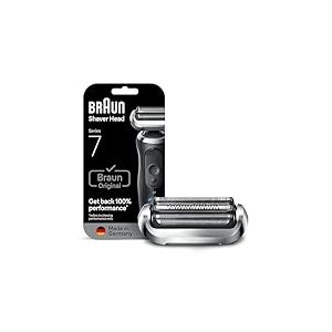 Braun Tête De Rasoir Electrique Homme Series 7 74S ORIGINALE, Argent, Remplacement De La Grille Pour Un Rasage De Près, Lames Flexibles, Elément De Rechange OFFICIEL Pour Rasoirs 70, 71, 72