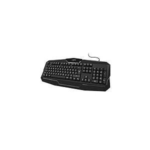 uRage Clavier Gaming Exodus 100" (Clavier Gamer Silencieux, Anti-Ghosting, Win-Lock, Filaire, AZERTY, Repose Poignet intégré, 12 Touches Fonctions multimédia) Noir