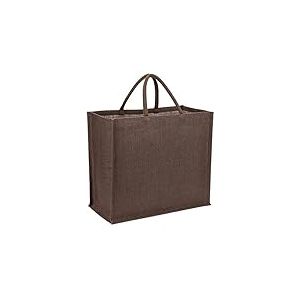 La Cordeline Sac Cabas en Toile de Jute 25L 45x19x33cm, Marron Chocolat - Sac courses