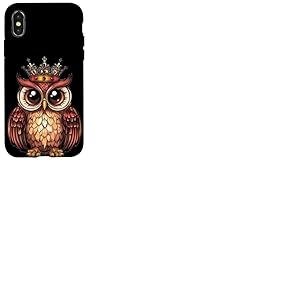 Hibou couronné prêt à régner pour les hiboux et les amateurs de couronne Coque pour iPhone X/XS