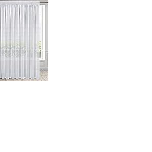 Eurofirany ARGEA Rideau Voilage &agrave; Galon Fronceur - 1 pi&egrave;ce. Semi-Transparent Rideau, Draperies, D&eacute;corations d'int&eacute;rieur de Fen&ecirc;tre de Salon, Chambre, Cuisine, 350x250 cm, Blanc