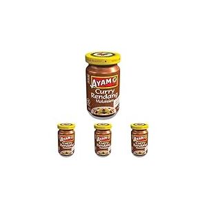 AYAM Pâte de Curry Rendang | 100% Ingrédients Naturels | Saveurs Authentiques | Facile à cuisiner | Curry Malaisien | Sain | Sans Gluten | Sans Lactose | Sans Conservateurs -100g - 1pc (Lot de 4)