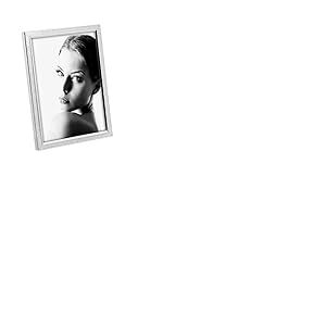 Mascagni - Cadre Photo en Metal argenté avec Glitter Blancs - Taille Photo 15x20