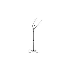 daylight Company Gemini Lampadaire, 2 lampes stroboscopiques, 4 niveaux de luminosit&eacute;, m&eacute;dias sociaux, ongles, salon, beaut&eacute;, bureau et bien plus encore &ndash; 4 500 lux &ndash; 1 400 lumens, argent