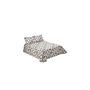 Viantala Sylvia 103 Set Drap Plat pour Lit 150, Coton, Marron et Blanc.