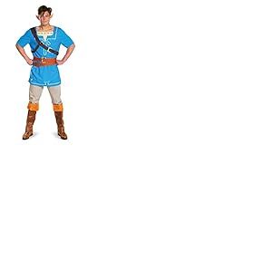 Disguise Link Men, Official Zelda Costume Tunic and Ears Outfit from Breath of The Wild, Multicolored, Medium (38-40)