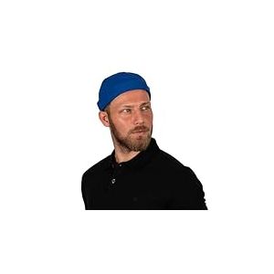 HATSQUARE - Casquette Docker en Coton, Unisexe, sans Bord, Motif t&ecirc;te de Mort, Bonnet sans Bord, &agrave; Revers, pour Homme et Femme - Bleu