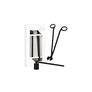 Airy Abode Set d'accessoires pour Bougie avec éteignoir et Coupe-mèche - Noir