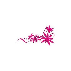 Indigos Sticker Mural/Stickers muraux – F53 Composition Abstraite Tribal/Filigrane ranke avec de Grandes Feuilles et Belle Plante Fleurie, Vinyle, Rose Bonbon, 40 x 22 cm