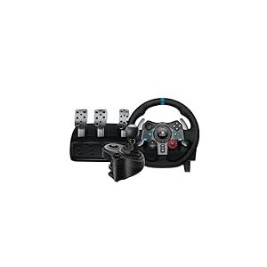Logitech G G29 Driving Force volant de course et p&eacute;dalier, retour de force, cuir v&eacute;ritable + Logitech G Driving Force levier de vitesse - pour PS5, PS4 et PC, Mac - Noir