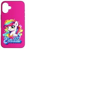 Emilia Nom personnalisé Cadeau Licorne Coque pour iPhone 16 Plus