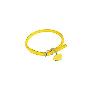CHAPUIS SELLERIE Glamour Collier R&eacute;glable Rond en Cuir pour Chien Jaune Diam&egrave;tre 13 mm Longueur 45-53 cm Taille L