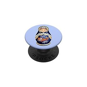 Matriochka Poup&eacute;e Russe Avec Kokochnik PopSockets PopGrip Interchangeable