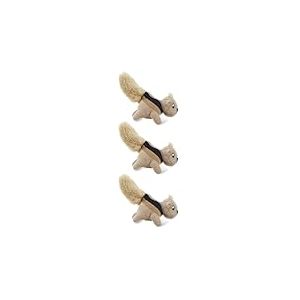 Outward Hound Lot de 3 peluches écureuils Squeakin' Squirrel - recharge pour jeu d'intelligence