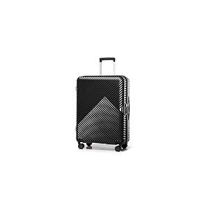 WITTCHEN Valise de Voyage Valise Moyenne Valise à roulettes Polycarbonate Trolley avec 4 roulettes Spinner Serrure à Combinaison Poignée télescopique GL Style Line Taille L Noir
