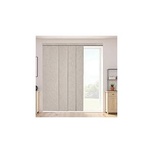 VEVOR Store à Panneaux Occultants Verticaux sur Rail Extensible 116-218 cm Largeur, Panneau Japonais Ajustable jusqu'à 243 cm de Hauteur, pour Porte Coulissante, Séparation de Pièce, Fenêtres, Marron