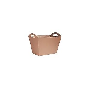 OSCO Panier à revues en similicuir Blush | Porte-journaux | Bac de rangement | Porte-brochures | Organiseur de fichiers | Poignées de transport | H 30 x l 40,5 x P 26,5 cm |
