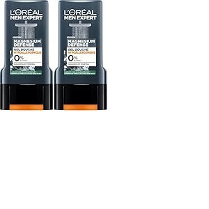 L'Or&eacute;al Paris Men Expert Magnesium Defense Gel Douche Hypoallerg&eacute;nique 0% (Lot de 2)