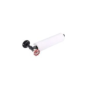 Sumnacon Porte-serviettes en fer industriel en forme de tuyau de fer – Support mural de style vintage pour rouleau de mouchoirs, porte-serviettes rustique avec matériel pour salle de bain, cuisine Poignée rouge