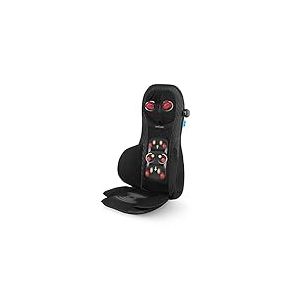 Medisana MCN Coussin de massage Shiatsu pour le dos et la nuque, coussin de massage avec massage par spots, massage de la nuque, fonction chaleur, 3 intensités, fonction lumière rouge, télécommande