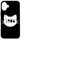 Chat né en 1986 Ans Anniversaire Maman de chat Papa de chat Coque pour iPhone 16 Plus