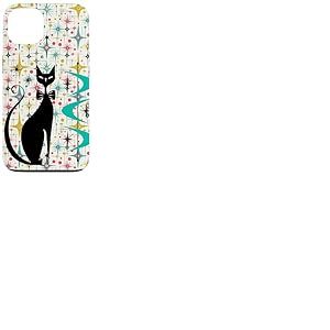Style rétro Atomic Era Mid Century Kitty Star Fond Coque pour iPhone 13