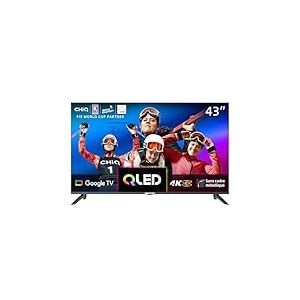 CHIQ 43 Pouces 4K QLED Smart TV, UHD Wide Color Gamut avec HDR, Chromecast int&eacute;gr&eacute;, Dolby Audio, DBX-TV, Bluetooth 5.0, Wi-FI Double Bande, U43QM8E Mod&egrave;le 2023