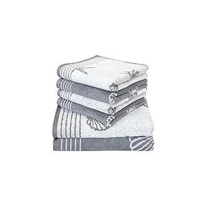 Dyckhoff Lot de 6 Serviettes éponge en Coton Gris 36 x 26 x 20 cm
