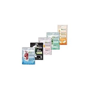 Garnier HydraBomb Lot de 5 masques en tissu avec effet différent pour soin de la peau