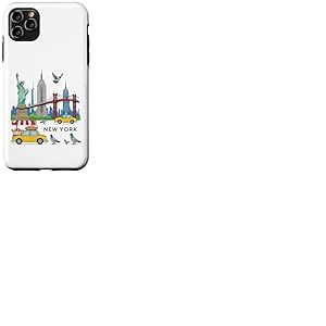 Souvenir de New York City USA pour Enfants, Taxi, Pigeon Jaune Coque pour iPhone 11 Pro Max