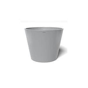 Pots&More VP015002 Conico 50 Pot de Fleurs, diam&egrave;tre : 50 cm, Forme Ronde, Couleur : Gris Clair, Hauteur : 40,5 cm, Cache-Pot en Plastique, pour Plantes d'int&eacute;rieur