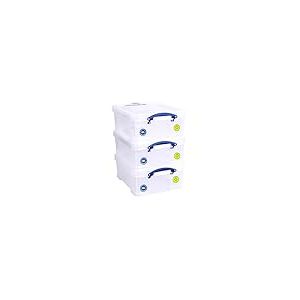 Really Useful Lot de 3 boîtes de rangement en plastique Transparent 18 l