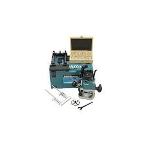 Makita RP1111CJFA Défonceuse 1100 W avec kit de 12 fraises D-53556 en coffret Makpac Bleu
