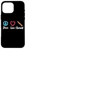 Peace Love Clarinette Coque pour iPhone 16 Pro Max