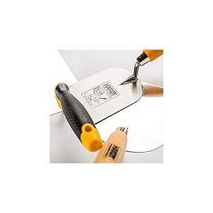 HARDY Truelle de Nivellement 1pc Série * 28 *Pour Enduits Plâtre Colle, Manche Bi-matière Construction Rénovation Spatule Pour Application de Plâtre Taille 14x8 cm