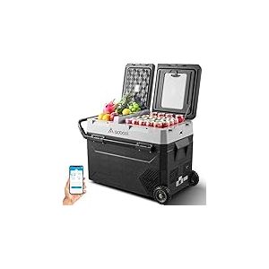 AAOBOSI Glaciere Electrique 57L, Glaciere a Compression, Glaciere Electrique Voiture pour Le Stockage de Boissons et d'aliments,-20°C - 20°C,12/24V DC et 100/240V AC,avec APP et LED Touch Control