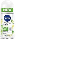 NIVEA NATURALLY GOOD Déodorant Femme Aloe Vera Bio Bille 50 ml, déodorant avec 95% d’ingrédients d’origine naturelle, roll-on fraîcheur 24h