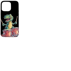 Costume de dinosaure à bascule pour les amateurs de batterie Coque pour iPhone 15 Pro Max