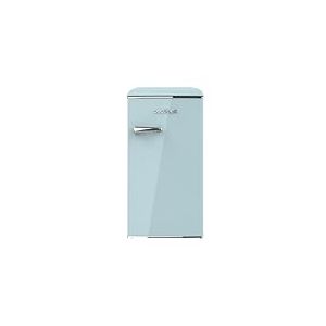 Cecotec Mini Réfrigérateur Rétro de 90 L Bolero CoolMarket TT Origin 90 Bleu. Mini Frigo avec ICEBOX, LED Intérieur, Poignée Chromée, Ouvre-bouteilles, Style Vintage en Bleu