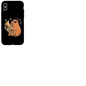 Capybara Jouant de l'euphonium Coque pour iPhone X/XS