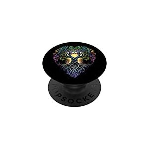 nordique, viking, yggdrasil, celtique, arbre de vie, cœur PopSockets PopGrip Interchangeable