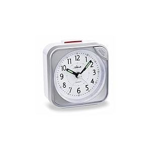 Atlanta Réveil à Quartz sans tic-tac - Réveil de Voyage - Lumière - Snooze Crescendo - Argenté