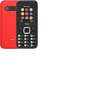 TTfone TT150 Téléphone Portable Basique Débloqué avec Bluetooth, Batterie Longue Durée, Double SIM avec Appareil Photo et Jeu, Facile à Utiliser, Robuste et Léger (Rouge, avec Chargeur)