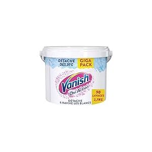 Vanish Oxi Action Booster de Blancheur - D&eacute;tachant Textile & Raviveur de Blancheur - Poudre efficace d&egrave;s 20&deg; - Pot de 2,7 Kg