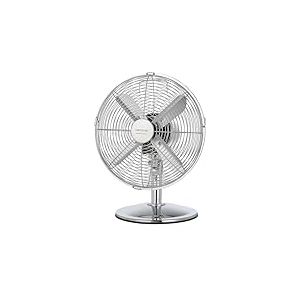 Cecotec Ventilateur de bureau EnergySilence 620 RetroDesk. 40 W, finition chrom&eacute;e, 12" de diam&egrave;tre avec 4 pales, 3 vitesses, oscillation, hauteur r&eacute;glable, s&eacute;curit&eacute; maximale
