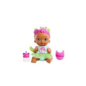 Mattel My Garden Baby Bébé Chaton Boit et Fait Pipi Poupée (30 cm) et accessoires, avec couche réutilisable, et biberon, Jouet Enfant, Dès 3 ans, HHL23