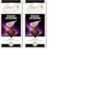 Lindt - Tablette EXCELLENCE Noir Figue Intense - Chocolat Noir, 100g (Lot de 2)