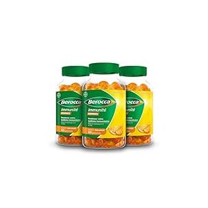 Berocca® Immunité gommes - Multivitamines Complément alimentaire - 8 vitamines et minéraux - Dont vitamine C, D et Zinc - Soutient l'immunité au quotidien - Goût orange 180 gummies - 3x60