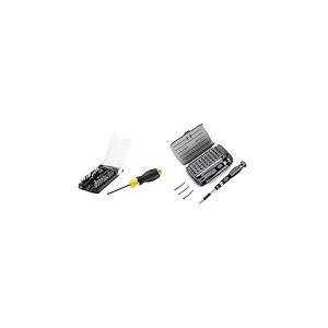 Stanley STHT0-70885 Tournevis porte-embouts - 34 embouts inclus, Jaune/Noir & Vinabo Jeu Tournevis de Précision 32 en 1- Mini Set Tournevis Magnétique Bricolage Electronique de Réparation Kit
